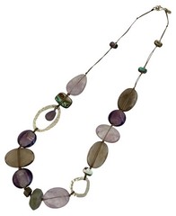 SILPADA Sterling Silver AMETHYST-QUARTZ-SHELL Beaded Necklace~#N2104~With BOX!