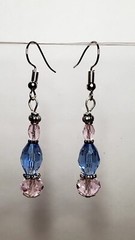 Pink And Blue Crystal Drop Earrings