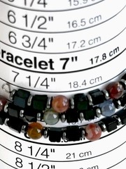Glass Beaded Bracelet / Fits Wrist Size 7.25 In/ Jewel Tones