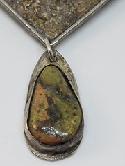 Artisan Sterling Modernist Brutalist Pendant Necklace Handmade Signed