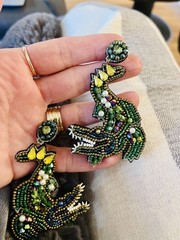 Beaded Florida Gators Football Game Day Earring, Alligator Earring