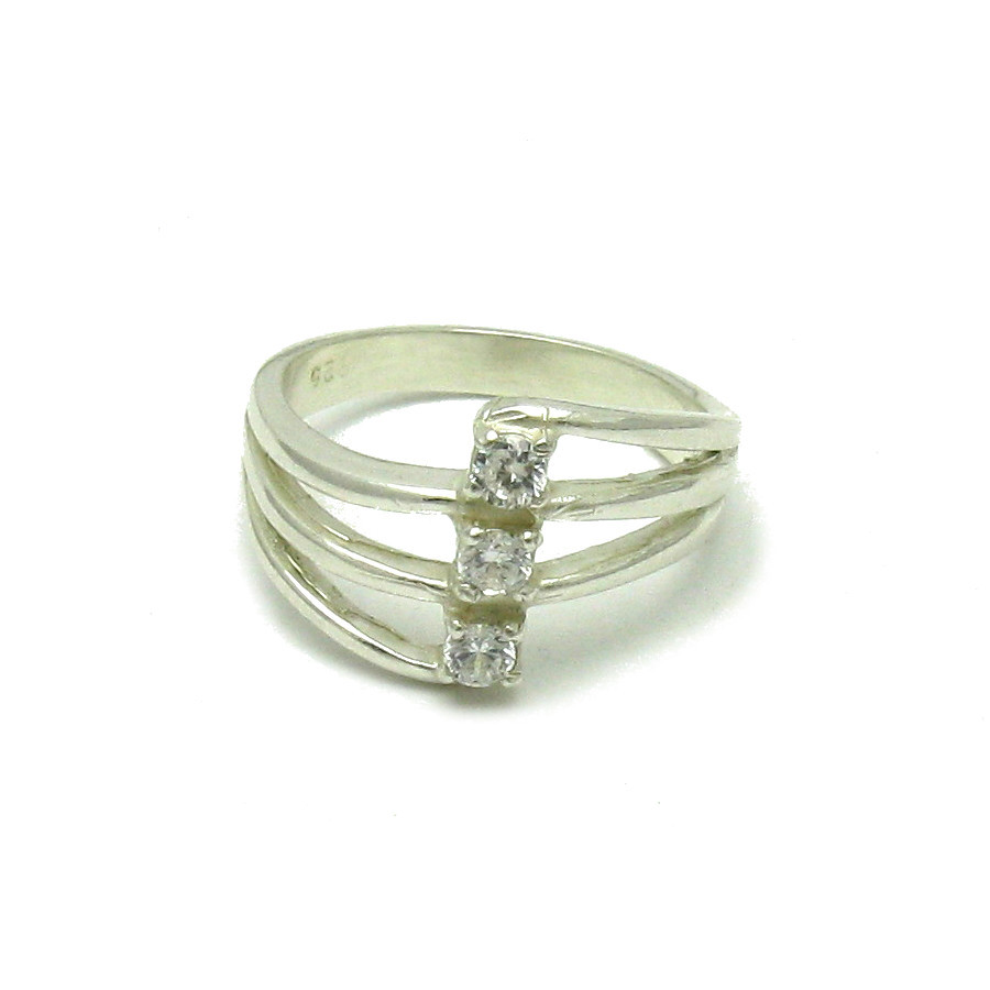 Sterling Silver Ring Stamped Genuine Solid 925 With 3x3mm Cubic Zirconia Empress