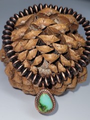 Sonoran Mountain Turquoise Copper Saucer stretch bracelet