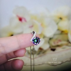 2.2 CT Mystic Topaz Necklace – Gemstone Simple Bowknot Rainbow Topaz Sterling