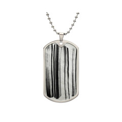 Graphic Dog Tag Pendant + Necklace – Brush Stroke