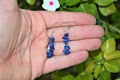 CHARGED Lapis Lazuli Designer Crystal Chip Earrings REIKI Energy! ZENERGY GEMS™