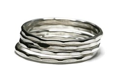 Argentium Silver Hammered Stacking Ring