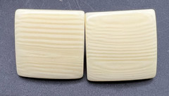 Vintage 90’s Cream Wood Faux Plastic Square Pierced Earrings