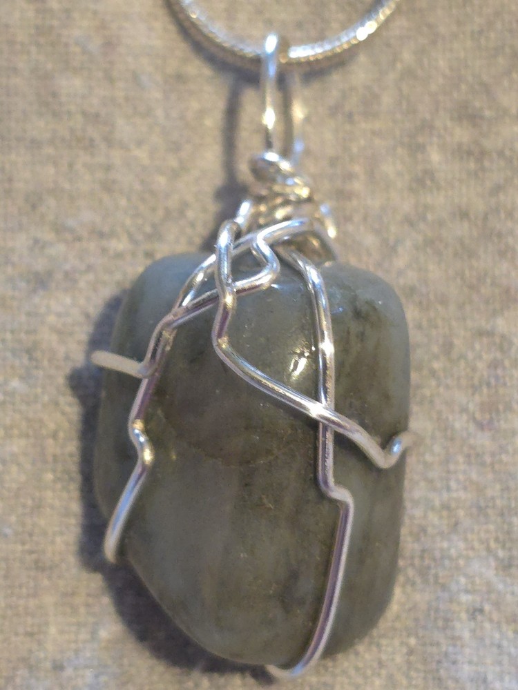 Labradorite Pendant On A Sterling Silver Necklace