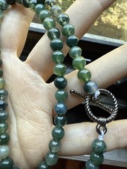 Elegant Moss Agate Necklace – Genuine Gemstone Beads