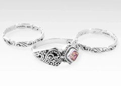 Sarda Pure Faith Ring Sz 9 Set of 3 in Bali Sunrise Mystic Topaz #29