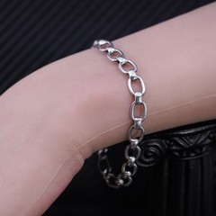 6.75” 8mm, vintage Napier Co. sterling silver 925 flatten oval link bracelet