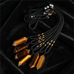 4-5cm Natural Tiger’s Eye Point Crystal Pendant Healing Reiki Amulet Necklace