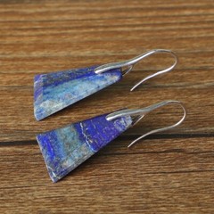 Lapis Lazuli Crystal Gemstone Healing Earrings Reiki Energy Protection Gifts