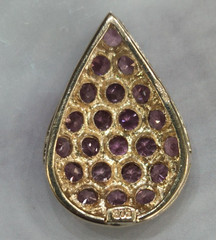 9ct Yellow Gold Pink CZ Cluster Pendant Hallmarked 375 Rose Slide October Gift