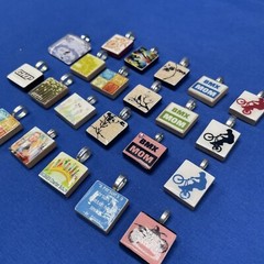 Scrabble Tile Art Jewelry Charms Pendant Mixed Lot Of 22 Wizard Of Oz Dirt Bikes
