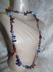 VINTAGE SEMI-PRECIOUS GEMSTONE ENDLESS STRAND NECKLACE 48″ LONG
