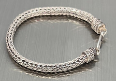 Bracelet Sterling Silver925 Heavy Bali Braided Weave length 8″, weight 29grm