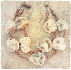 Aimee Fuller Abalone Paua Necklace Pearl Rainbow Sea Opals Statement Necklace