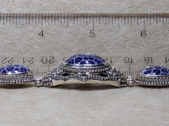 Sarda Bali Purple Coral 925 Sterling Toggle Bracelet 6.5- 8 Rare Unique Handmade