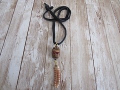 Rattlesnake Rattle Pendant Snake Necklace Spirit Animal Bone Jewelry Boho N5477