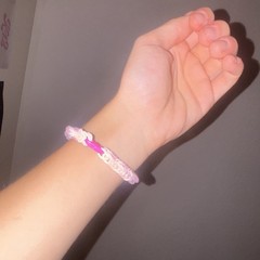 Pink and White Rainbow loom bracelet