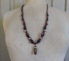 Red Tigers Eye Double Terminated Point Adjustable Hemp Necklace Onyx Stone Beads