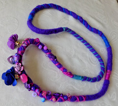 Handmade Fabric Necklace Fiber Art Beads Direct From Artist One Of A Kind