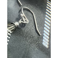 Artisan Sterling Silver Faceted Smokey Quartz Briolette Long Dangle Earrings