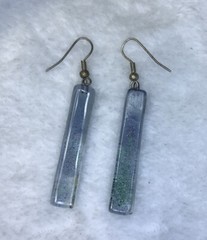 Fused Glass Dangle Earrings Spring Earrings Pastel Artisan Glass Kiln Fired