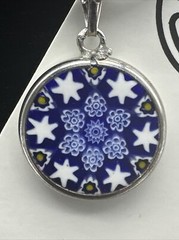 Murano Glass Pendant Necklace 20mm Handmade Venetian Jewelry Gift (MZ-53)