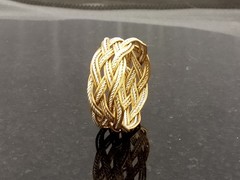 Size 9 Brass / Silver-plate Twist 5×8 Turks Head Knot Ring Hand Tied made