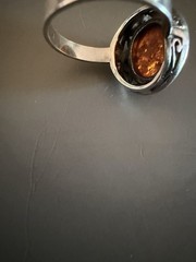 Sterling Silver Baltic Amber Artisan Ring Size 6