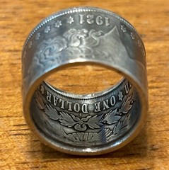 90% SILVER Morgan Dollar w/ Face Side Out COIN RING USA United States SIZES 7-14