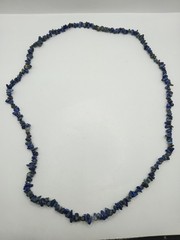 Lapis Lazuli Natural Long Vintage Chip Necklace 34in 76g Raw Blue Pyrite Boho