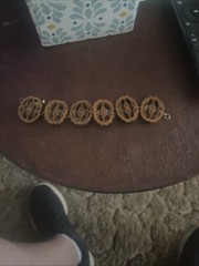 VINTAGE HANDMADE Walnut WOODLIKE BRACELET 6 1/2 Inches Long One Piece Loose