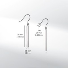 Limerencia Pure Titanium Vertical Bar Dangle Earrings,Lightweight Drop Earrin…