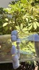 Blue Glass Beaded Necklace Strand Ball/Bead Chain Style No Stone 0 Gemstones