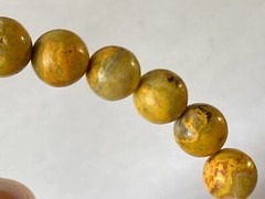 8.2′ «Vivid yellow orange/AAAA»~ Indonesia BUMBLE BEE JASPER Bracelet N1401