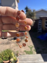 Hessonite Garnet 925 Bracelet 6” Liquid Silver 8g handmade
