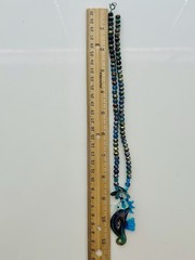 Blown Glass Seahorse And Glass Bead Necklace