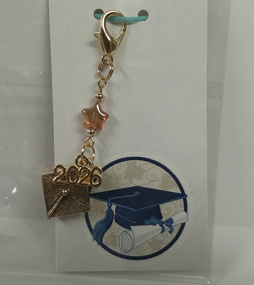 2026 Graduate Beaded Charm Clip Zipper Pull NEW Handmade