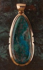 Large Handmade Gem Silica – Copper Pendant – Arizona 23132