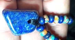 Lapis Lazuli adjustable necklace with Lapiz Lazuli beads handmade necklace.