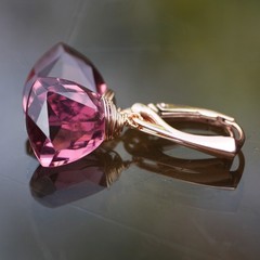 Handmade Wire Wrapped Lab Made Kunziite Earrings 14k Rose Gold Filled