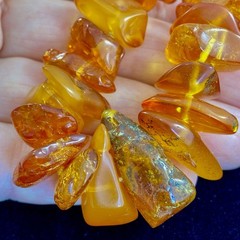 Vintage Baltic Amber Necklace Graduated Nugget Beads Cognac Honey Natural Amber