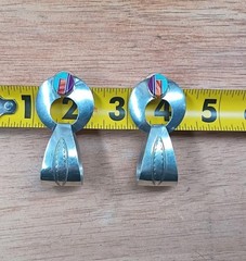 Native Amer. 925 Sterling Inlaid Stones Hand Crafted Statement Earrings Pierced