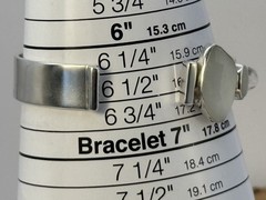 Lilly Barrack Sterling Silver Quartz 3 stone Modern Style Cuff Bracelet–295.26