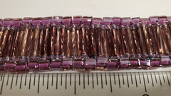 Handcrafted United States Purple Art Glass Wide Bead Filigree Clasp 7″ Bracelet