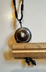 Natural Brown Agate Polished Layer Stone Pendant Brown Woven Rope Necklace BOHO